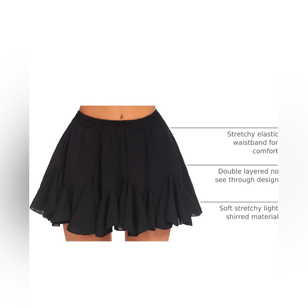 Black Ruffle Mini Skirt Large - Picture 4 of 5